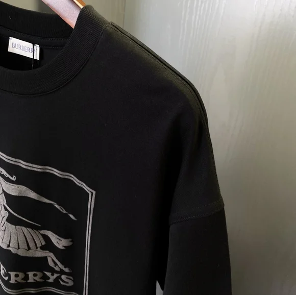 Burberry black knight war horse printed short-sleeved T-shirt
